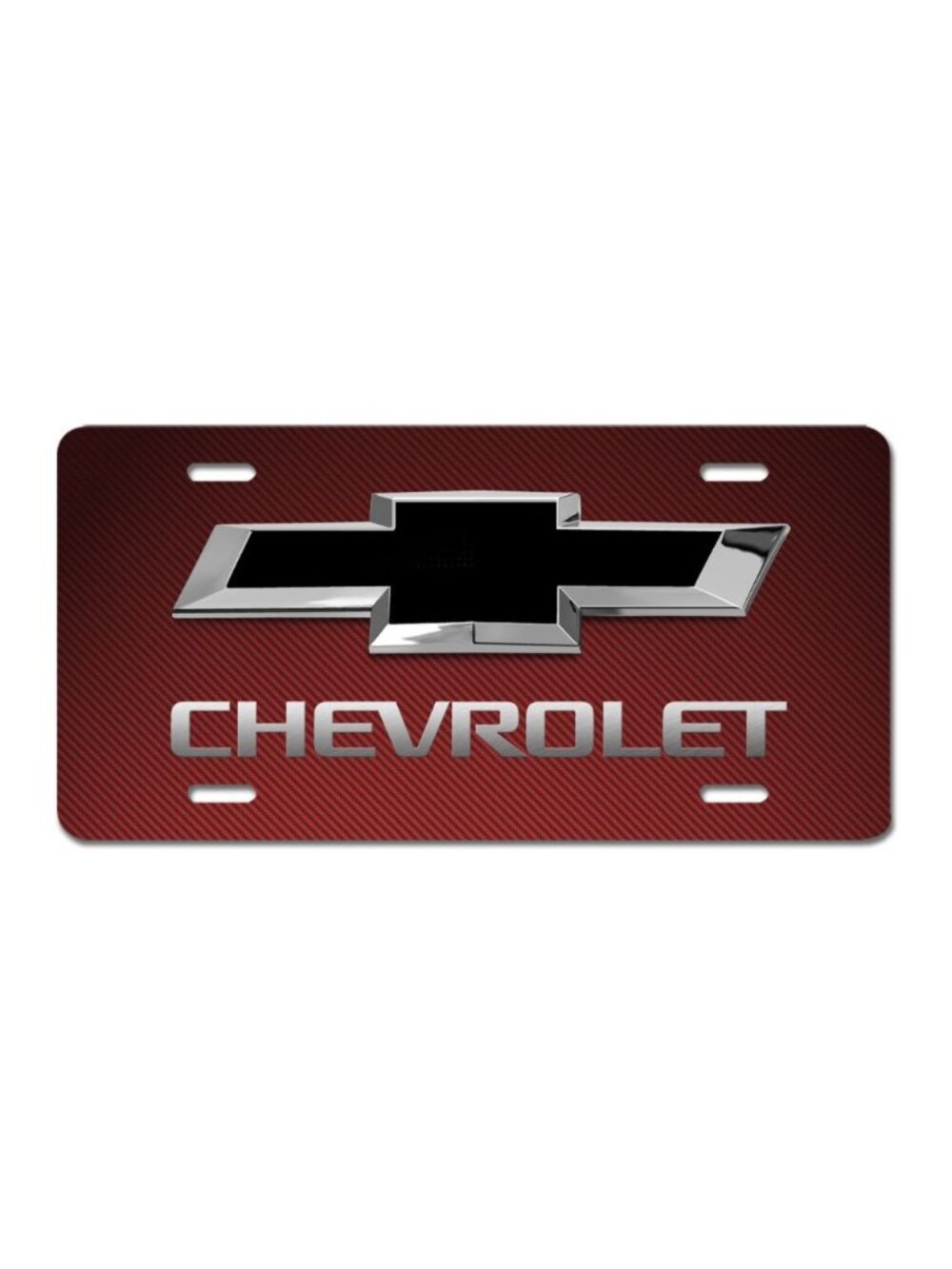 Chevrolet Red Carbon Fiber Look Inspired Novelty Art LICENSE PLATE Car Tag